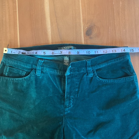 Lauren - Ralph Lauren Green Velvet Pants - Size 4 - Picture 5 of 6